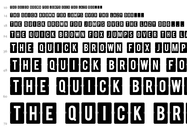 Calendar Note TFB font waterfall